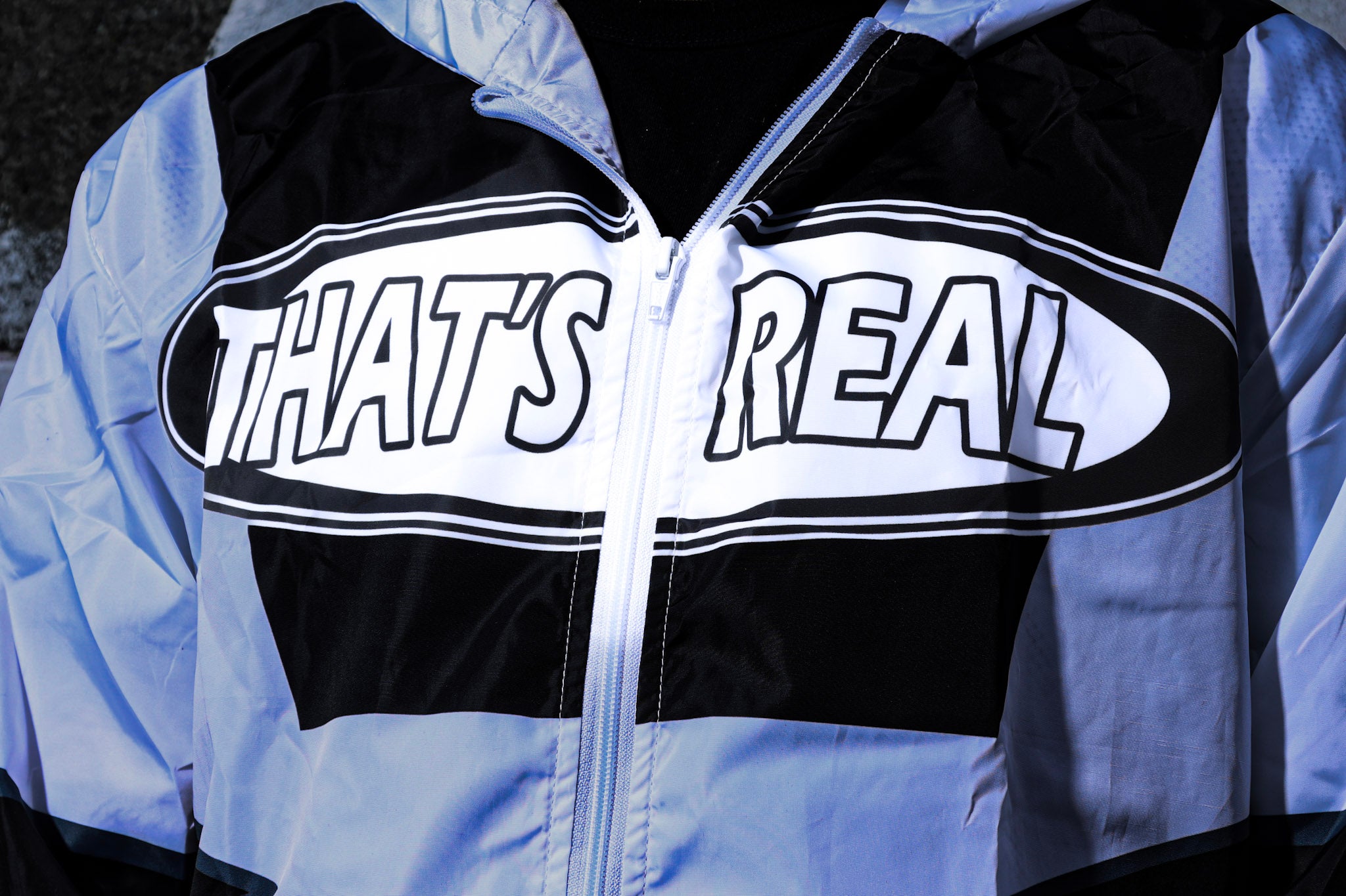 White & Black Windbreaker Set