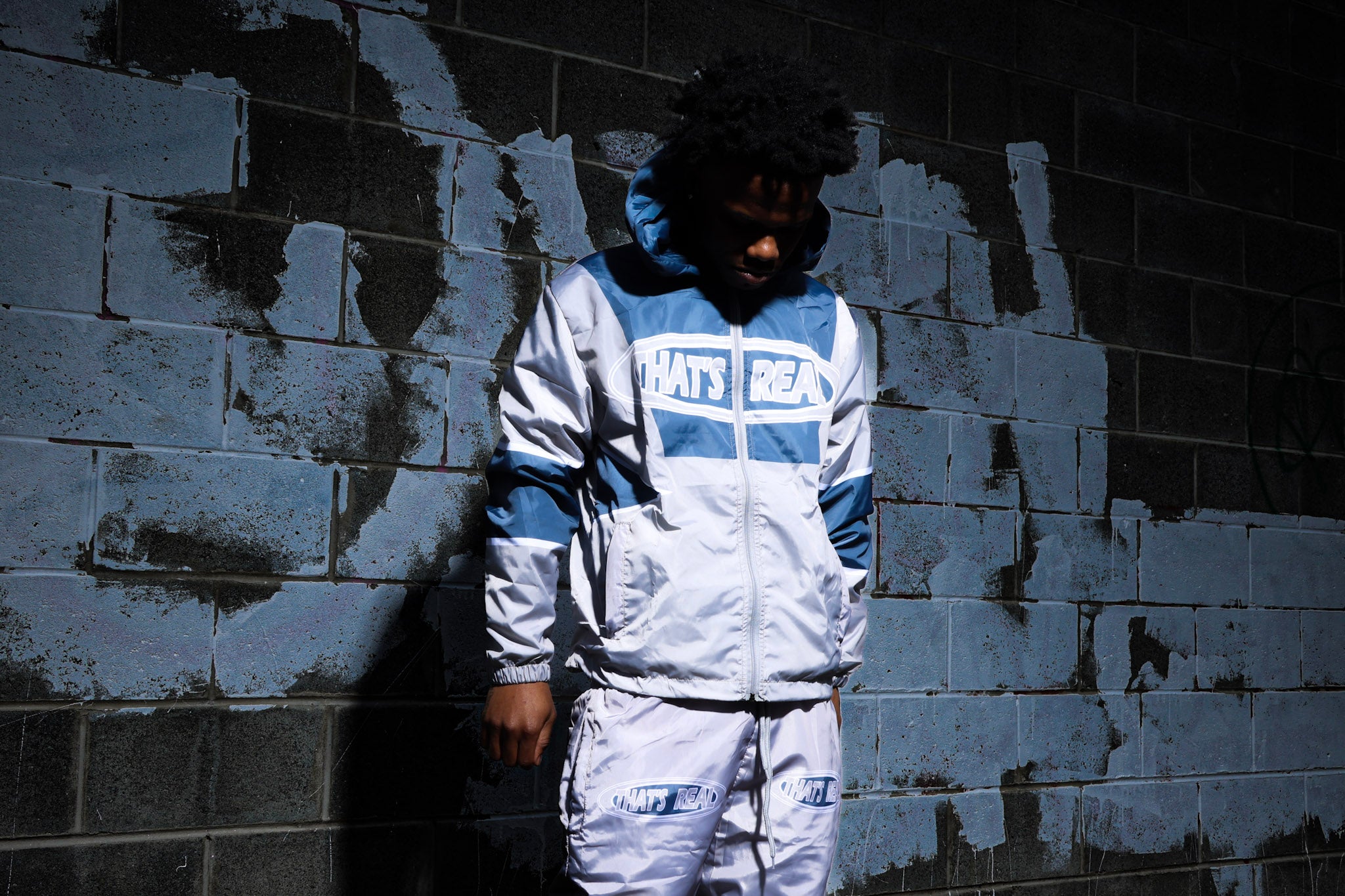 Light Gray & Dark Gray Windbreaker Set