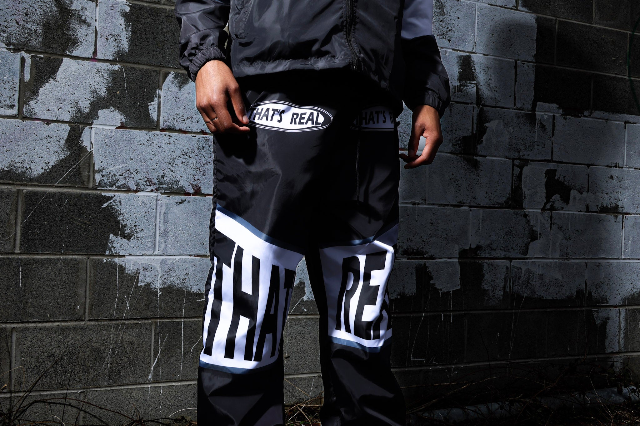 Black & White Windbreaker Set