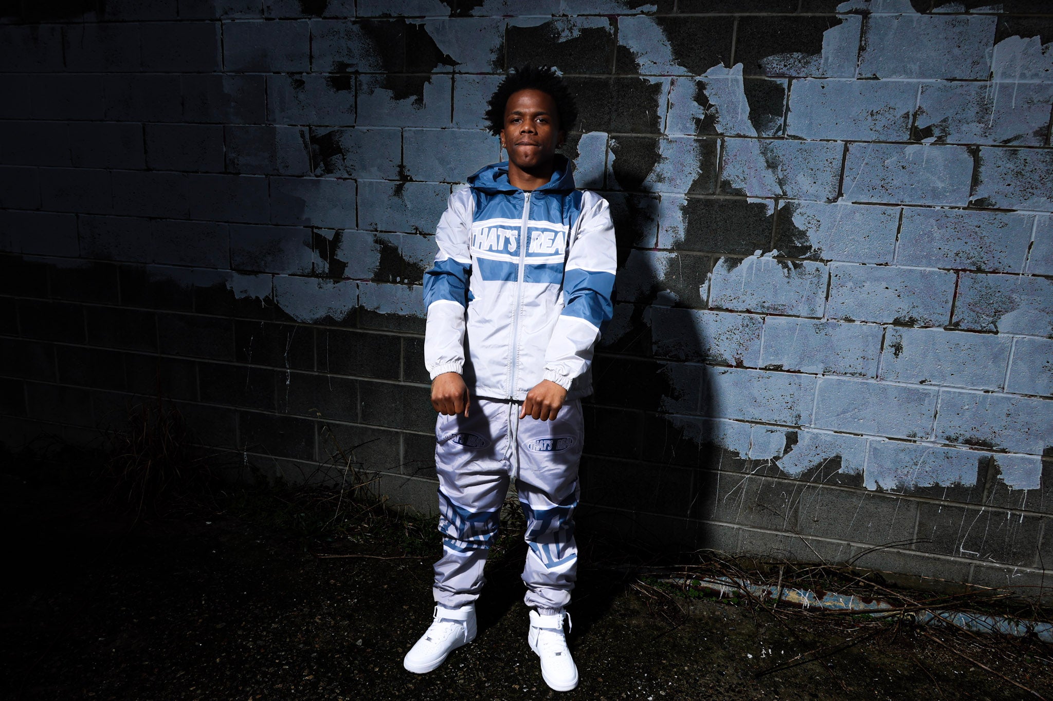 Light Gray & Dark Gray Windbreaker Set