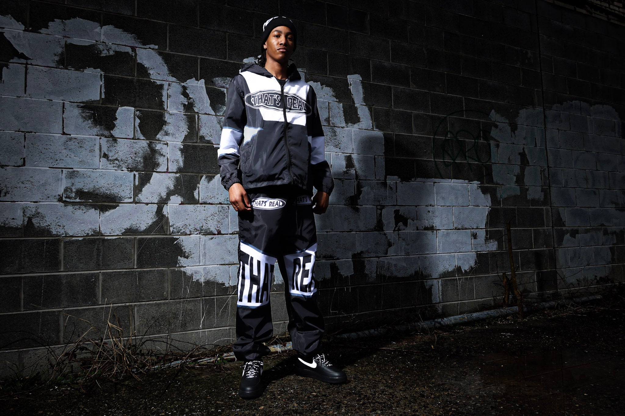 Black & White Windbreaker Set